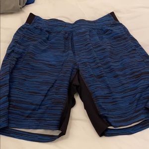 Lululemon men’s shorts. Size medium. Black/blue